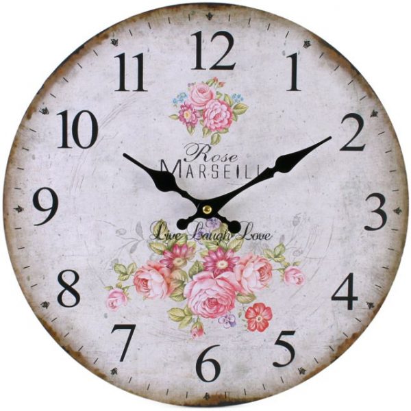 pink rose clock