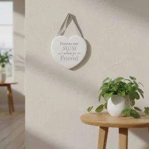 forever my mum white heart plaque