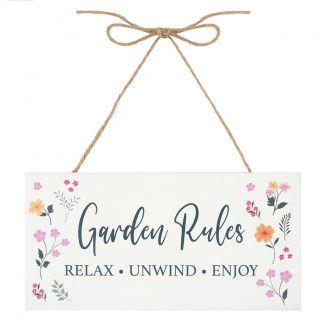 Garden Rules Hanging Sign