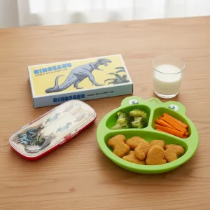 Dinosaur-themed children’s cutlery set