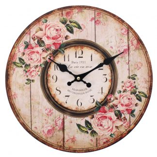 pink rose paris clock