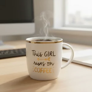 this girl runs on coffee mug