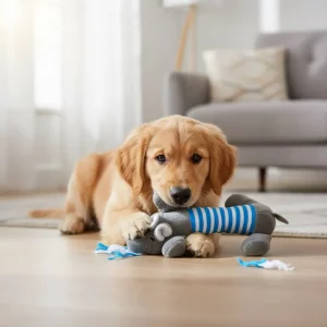 Squeaky Dog Toy – Blue Elephant
