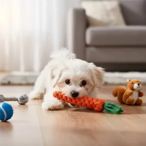 Durable cotton rope carrot dog toy