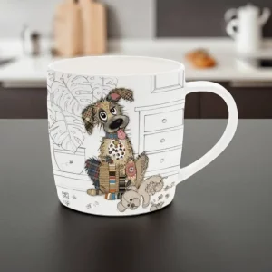 Close-up of Bug Art Murphy Mutt fine china mug