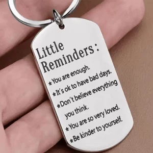 Little Reminders inspirational keyring with positive affirmations engraved
