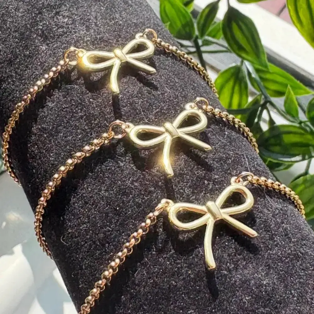 gold bow bracelets from Hollys Hope Beads