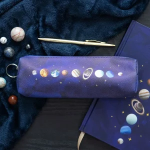 Solar System Pencil Case with planets and stars design