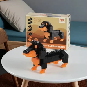 Build your own sausage dog brick model
