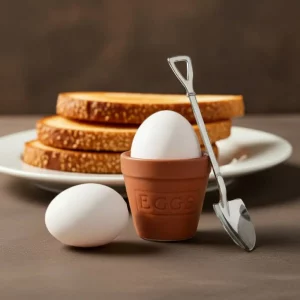 Garden spade and egg cup gift set