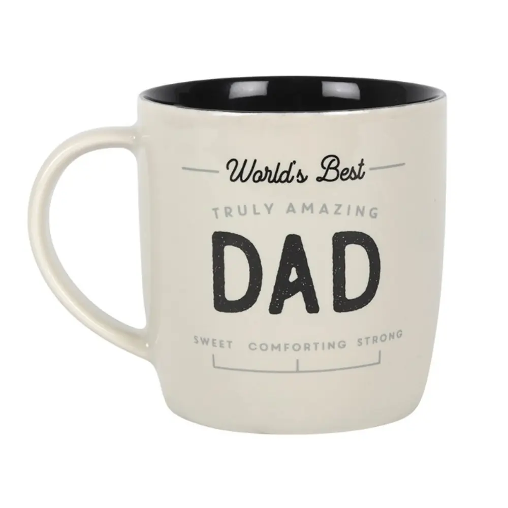 World’s Best Dad” mug with black inner detail