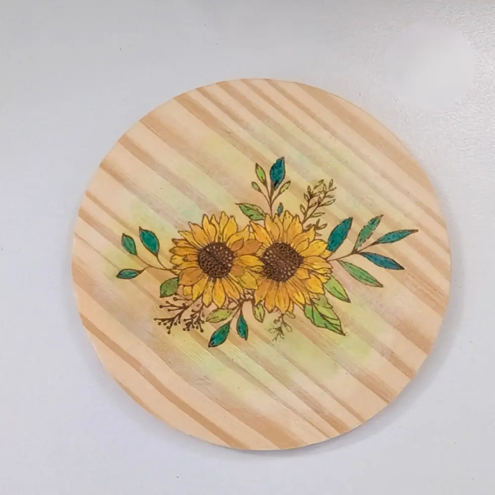 Sunflower Wooden Coaster